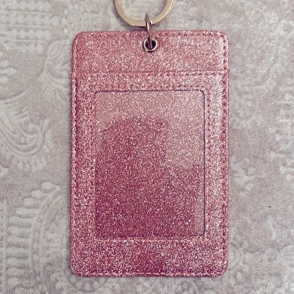 Brand New Set of Velvet Beaded Monogram M Zippered Pouch & Glitter Card Key Case - Picture 14 of 15